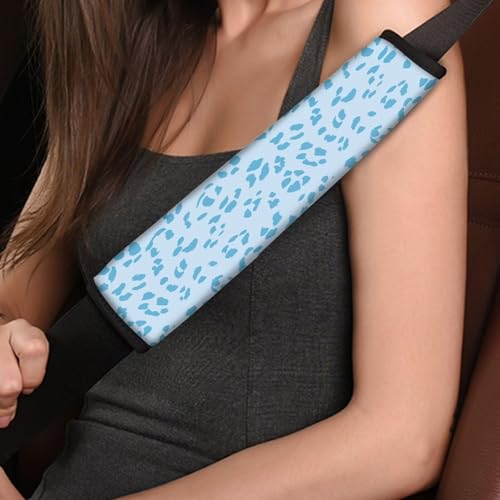 Dreaweet Blue Cheetah Print Seat Belt Covers for Adults Leopard Print Car Accessories 2 Pack Soft Comfortable Seatbelt Covers Universal Car Seat Belt Cushion Shoulder Strap Pads - color: Blue Cheetah Print