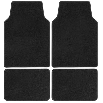Premium Carpet Car Floor Mats - 4-Piece All-Weather Set with Vinyl Heel Pad - Universal Fit Floor Liners for SUV, Sedan, Van - Anti-Slip Backing, Black - color: Black1