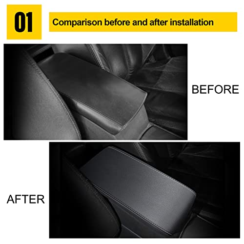 Car Armrest Cover Fit for 2008-2012 Nissan Altima,Waterproof Center Console Cover Mat for Nissan Altima - color: Black