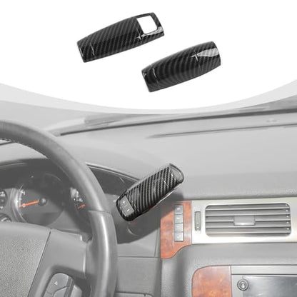 RAZPOY Carbon Fiber Gear Shift Knob Trim Cover Compatible with Chevy Silverado/Tahoe/Suburban/Avalanche & GMC Yukon/Sierra & Cadillac Escalade 2007-2018 (Fit for Column Shifter Models)