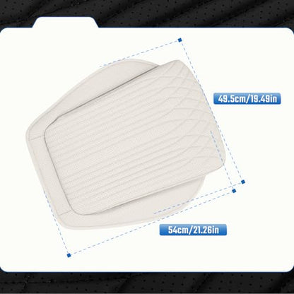 Universal Car Seat Cushion, Nappa Leather Ventilation Hole Breatheable Design for Driver Passenger, All-Season Anti-Slip Bottom Seat Cover,19.49in x 21.26in (1 Piece/White)