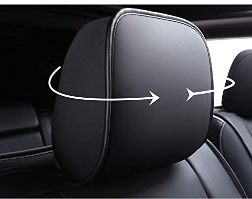 Huidasource Grand Cherokee Seat Covers, 2 Pieces Waterproof Leather Customized Car Seat Cushion Covers Protectors Compatible with Jeep Grand Cherokee 2011-2022 (2Pcs Front/Black) - color: Front Pair/Black, size: Old Version