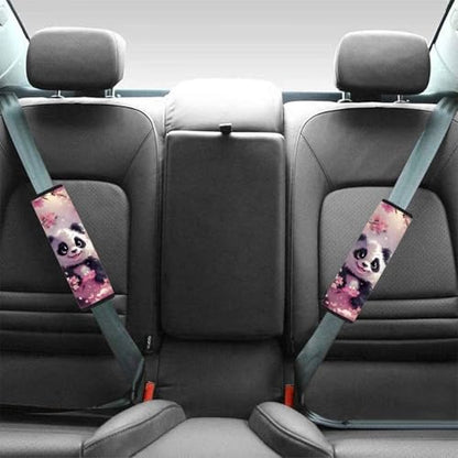 Dreaweet Seat Belt Cover Pad Cherry Blossoms Panda Car Accessories Seatbelt Covers for Women Girly 2 Pcs Seatbelt Cushion Soft Shoulder Strap Pad - color: Cherry Blossoms Panda