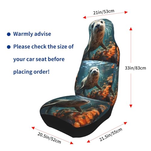 Seat Covers Car Seat Cover Car Seat Protector Waterproof Universal Seal Pup in Water, Black
