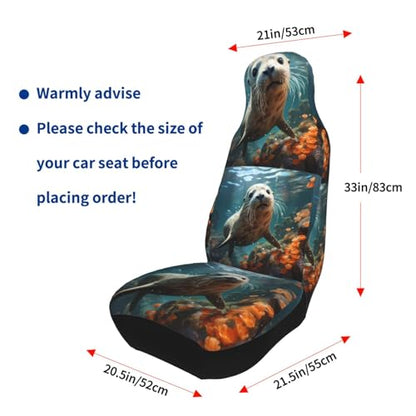 Seat Covers Car Seat Cover Car Seat Protector Waterproof Universal Seal Pup in Water, Black