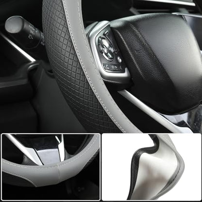 West Llama Customized Auto Car Steering Wheel Cover for Dodge RAM 1500 2500 3500, 15.5-16 inch(Black+Gray-Large Size) - color: C-Black+Gray