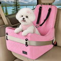 PETSFIT Dog Car Seat for Small/Medium Dogs Up to 35 lbs – Patented Safety System, 5" Memory Foam Pet Booster Car Seat, Fully Detachable and Washable Dog Carseat with 2 Storage Pockets (Pink) - color: Pink