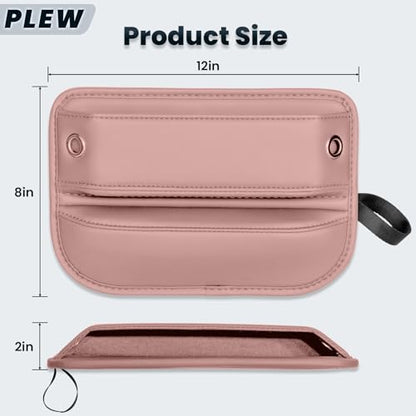 2-Pack Car Seat Gap Filler Organizer - Upgraded Anti-Slip Strap Design - Premium Leather Side Console Pocket - Prevent Phone Falling - Universal Fit Car Essentials for SUV, Truck & Sedan,Pink - color: Dune Pink(2 Packs)
