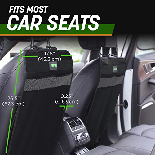 DRIVE AUTO PRODUCTS - 2 Pack Car Seat Back Protectors, Reversible Kick Mats - Black