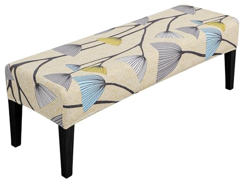 SPRINGRICO Stretch Dining Bench Cover, Removable Bench Slipcover Washable Bench Seat Protector Rectangle Bench Cover for Dining Room, Living Room, Bedroom, Kitchen (Floral Bloom) - color: Floral Bloom