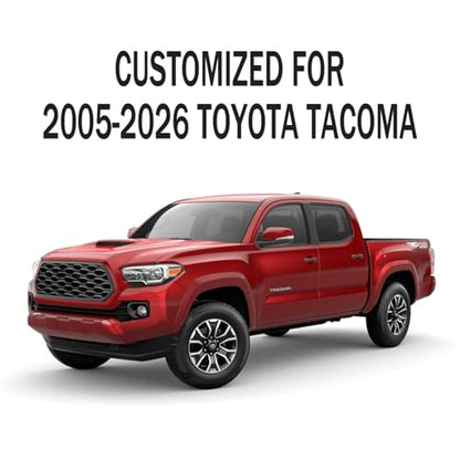 Tomatoman Tacoma Seat Covers Compatible with Toyota Tacoma 2005-2024 2025 2026 TRD Sport Offroad Access Extended Cab SR5 V6 Limited Waterproof Faux Leather(Full Set, Black) - color: Full Set/Black