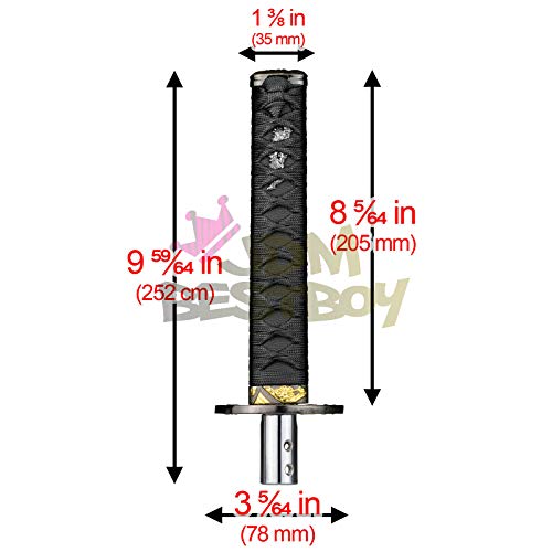 JDMBESTBOY Samurai Sword Black Shift Knob Shifter Alloy Katana with Adapters Universal 20cm - color: Black, size: 20cm