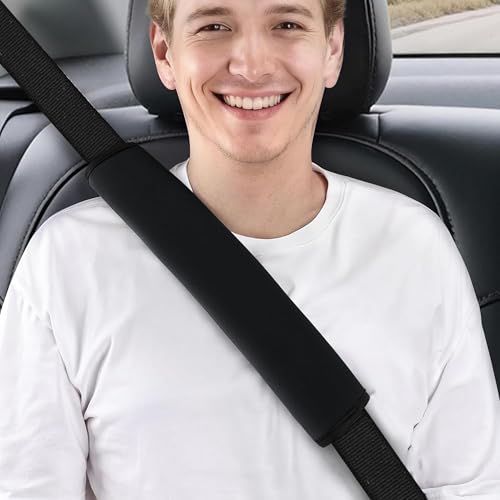 Extra Long Car Seat Belt Cover, 15.5 inch Waterproof Seatbelt Shoulder Pad for Comfortable Driving, Soft Seatbelt Strap Covers for Adults Kids Women & Men, Machine Washable, Black - color: Black, size: 15.5in-1Pcs