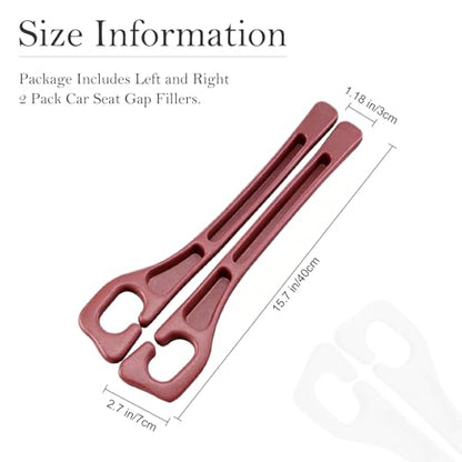 Car Seat Gap Filler 2-Pack, Universal Car Seat Gap Filler Organizer, Seat Gap Plug – Fills Gap Between Seat & Console (Red) - color: Red