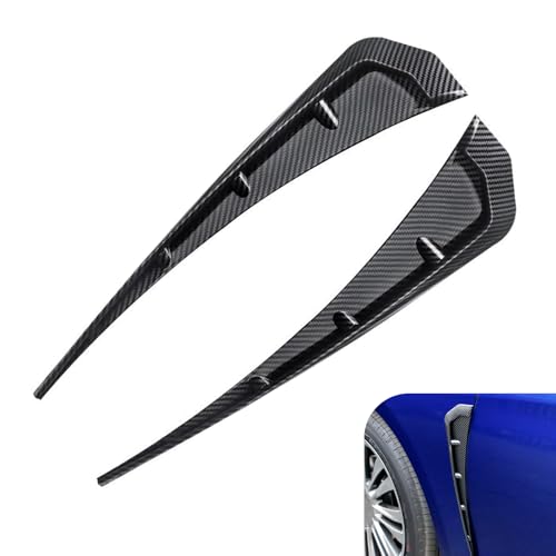 2 PCS Car Fender Side Vents, ABS Carbon Fiber Spoiler Sticker, Sporty Side Fender Decoration and Protective Trim, Universal for Most Cars, Trucks, SUVs (Carbon Fiber Black) - color: Carbon Fiber Black