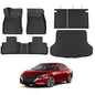 KARPAL Floor Mats for Nissan Sentra S/SV/SR 2020-2025 (Not fit 2026),TPE Rubber All Weather Protection Floor Liners Sentra Accessories Car Mats, Front & 2nd Row & Cargo Mat - style: 2020-2025 | For Nissan Sentra | Full Set