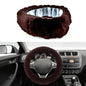Fluffy Steering Wheel Cover, Winter Warm, Suitable for Most Car Steering Wheels in The 14-15 Inch Range (Coffee, 1PCS) - color: Coffee, size: 1PCS