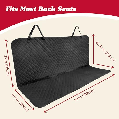 Lusso Gear Car Seat Protector for Baby Car Seat (Bench Seat Cover) - Waterproof - Thick Padding - Protects Fabric or Leather Seats (Black) - color: Bench Seat Cover - Black