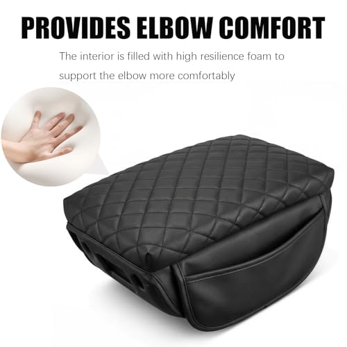 Center Console Cover Compatible with Jeep Wrangler JL 2018-2025, Armrest Cover with Pockets for Jeep Gladiator JT 2020-2025, armrest Cushion for Wrangler JL JLU&Gladiator JT Accessories