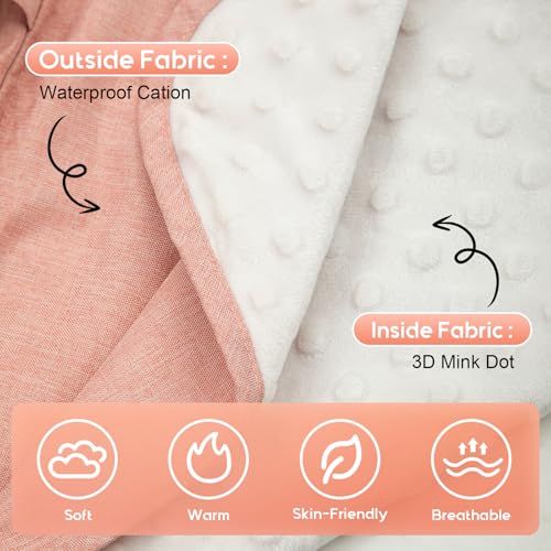 Waterproof Car Seat Cover Baby, 3D Mink Dot Infant Car Seat Cover with 2 Breathable Vents, Universal Carseat Canopy for Girls Boys, Baby Carrier Cover for All Seasons, Protect from Sunlight Rain - color: Pink