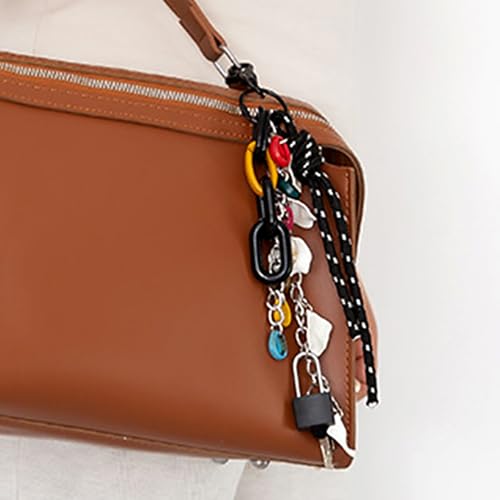 Multi Functional Y2K Black Key Chain Charms Decorative Car Key Chain Pendant Shells Purse Charms Women Cute Keychain Clip Aesthetic Accessories
