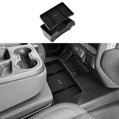 ECOZEN Center Console Tray For 2019-2026 Chevy Silverado/GMC Sierra 1500 & 2020-2026 Silverado/Sierra 2500 HD/3500 HD Accessories - Double Layer Hanging Storage Tray - Only Fit Split-Bench Front Seat - size: 2019-2026 Silverado/Sierra Organizer