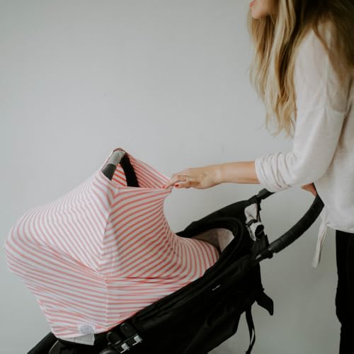Parker Baby 4 in 1 Car Seat Cover for Girls and Boys - Stretchy Carseat Canopy, Nursing Cover, Grocery Cart Cover, High Chair Cover - "Butterfly" - color: Butterfly