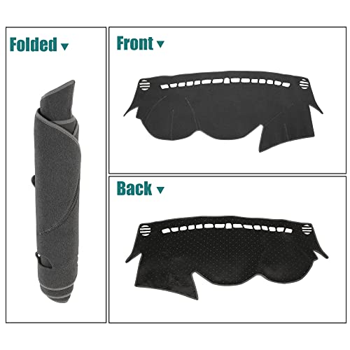 X AUTOHAUX Car Dashboard Cover Polyester Non-Slip Mat Protector Carpet Sun Proof for Hyundai Sonata 2011 2012 2013 2014 - color: Gray