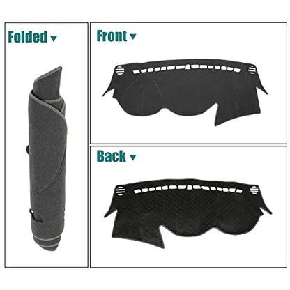 X AUTOHAUX Car Dashboard Cover Polyester Non-Slip Mat Protector Carpet Sun Proof for Hyundai Sonata 2011 2012 2013 2014 - color: Gray