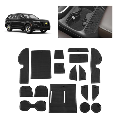 SKTU Door Slot Mat for 2023 2024 2025 2026 Honda CR-V Accessories Door Groove Gate Pad 17Pcs Fit 2023-2026 Honda CRV Door Compartment Cup Center Console Liners 2024 2025 2026 CRV Floor Liners (Black) - color: for 2023-2026 CR-V Black