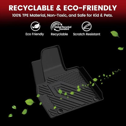LASFIT Floor Mats & Backrest Mats & Cargo Mat for Kia Sorento 2026 2025 2024 2023 2022 2021 (Not Fit for Hybrid & PHEV) All Weather TPE Custom Fit Floor Liners Full Set Car Mats Accessories, Black