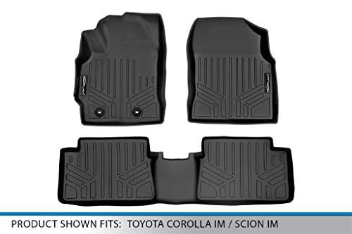 SMARTLINER Custom Fit Floor Mats 2 Row Liner Set for 2016-2016 Scion iM