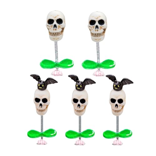 Vibrant Bobblehead Skull Car Decoration for Dashboard - Trendy Halloween Car Interior Ornament (Type 6) - size: type 6