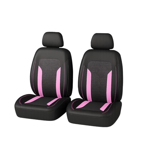 Car Seat Covers, Breathable Split Anti-Slip Vehicle Front Seat Protector with Removable Headrest Guard, Automotive Interior Chair Protective Covers, Universal for SUV Automobile Truck (Pink) - color: Pink, size: 4PCS