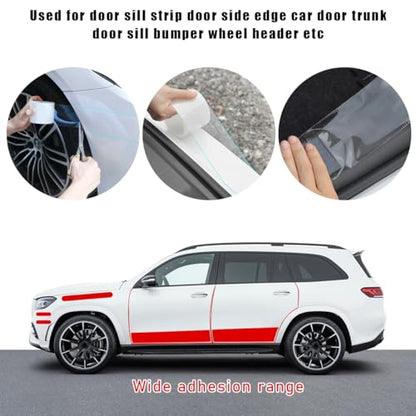 povtii Car Door Edge Guard Door Sill Protector, Automotive Anti-Collision Strip for Car Door Edge, Adhesive Tape Auto Door Entry Protection Film, Universal Car Accessories (10CM*10M), Transparent