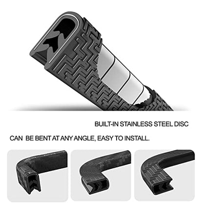 Car Door Edge Guards Black, 32.8Ft(10M) Car Door Edge Protector Rubber U Shape Edge Trim Universal Fit for Jeep Trucks Offroad SUV All Vehicles with Rubber Mallet(Black 32.8FT)