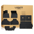 LASFIT Full Set Floor Mats Fit for BMW X7 2019-2025 2026 (7-Seater Only, Not Fit 6-Seater) M50i M60i xDrive40i xDrive50i, All Weather TPE Custom Fit 1st&2nd&3rd Row&Cargo Mat&Seatback Car Mats, Black - size: 5) X7 7-Seat 2019-2026 | Floor Mats Full Set