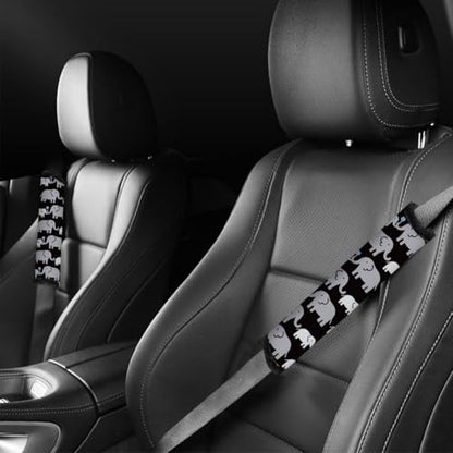 2Pcs Soft Auto Seat Belt Cover Pad Cartoon Elephants Animal Colorful Car Seatbelt Shoulder Cushion for Comfortable Driving, Compatible with All Cars' Seatbelt and Backpack Straps - color: Elephant