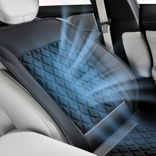 Coverado Upgraded Cooling Car Seat Cover Front Seat, 12V-24V Ventilated Cooling Seat Cover 3 Adjustable Wind Speeds Long Lasting Coolness Summer Driving Universal Fit for Car SUV Truck, Classic Black - color: Black-a