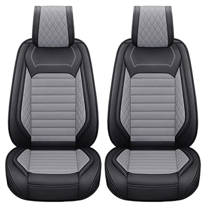 Aierxuan Front Driver Seat Covers for Cars Universal Fit for Honda Toyota Hyundai Elantra Jeep Wrangler Liberty Acura Mitsubishi Outlander Nissan Lexus VW Jetta Passat (2PCS Front,Black-Grey) - color: 2 Pcs Front/Black-Grey