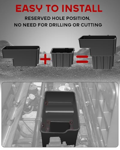 Under Seat Storage Box for 2009-2026 Kawasaki Mule 4000 4010 Accessories, 14L Waterproof Durable PP Passenger Side Tool Storage Bin Organizer Box