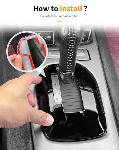 Hoolcar 2PCS Center Console Gear Shift Panel Cover Trim Kit Interior Accessories for Chevy Camaro 2010-2015, Black - color: Black