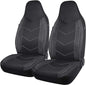 PIC AUTO Car Seat Covers - High Back Front Sports Carbon Fiber & Mesh Design Seat Covers, Automotive Seat Covers, Universal Fit for Most Cars, Airbag Compatible (Black)