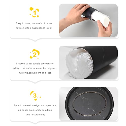 4 PCS Car Tissue Holder, Refillable Auto Cup Holder Napkin Tube Container with Facial Tissues, Portable Tissue Cylinder Box Paper Towel Organizer for Vehicle Office Home (Black) - color: Black