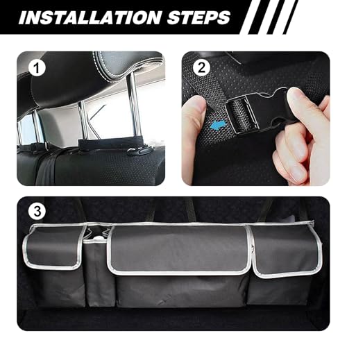 Car Trunk Organizer, Trunk Hanging Large Storage with Adjustable Straps, Waterproof Collapsible Cargo Storage Bag with 4 Pockets, Car Interior Accessories for SUV, Truck - size: Style2