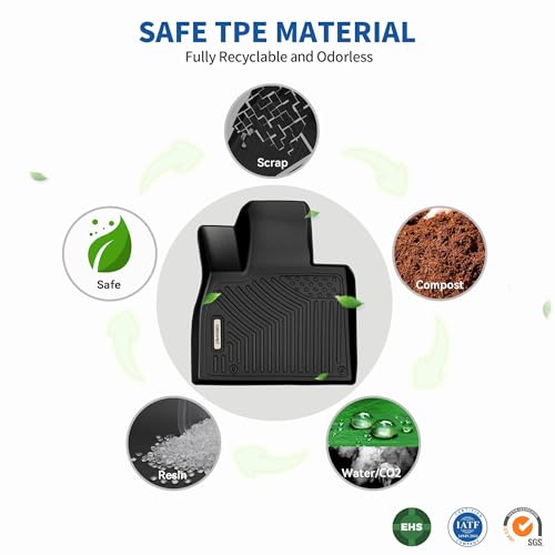 OEDRO Floor Mats for 2017-2022 Honda CR-V, Unique Black TPE All-Weather Honda CR-V Floor Liners, Includes 1st and 2nd Row: Front, Rear, Full Set Liners - style: 2017- 2022 | 1st & 2nd Row|