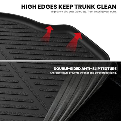 LASFIT Trunk Mat for Honda Accord 2017 2016 2015 2014 2013 Sedan Only, All Weather Custom Fit TPE Cargo Mat Trunk Tray Cargo Tray, Black (Not for Coupe & Hybrid) - style: 3）For Honda Accord | 2013-2017 | Trunk Mat