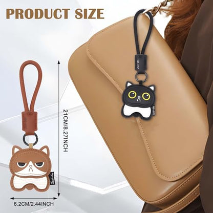 2-Piece Creative Leather Bag Charm - Cat Dog Keychain| Decorative Accessories for Handbag, Purse, Backpack, Car Keys