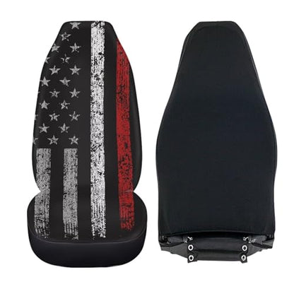 American Flad Print Automotive Seat Cover Red Car Front Seat Cover for Patriotic 4th of July Car Seat Cushion Protector Easy to Install Clean - color: American Flad Red