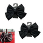 2 PCS Car Purse Hook, Cute Bow Seat Headrest Hooks, Automotive Interior Decorating Accessories, Car Accessories for Women (Black)